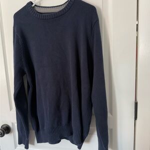 Eddie Bauer Blue Crewneck Sweater Knit Ribbed Cuffs